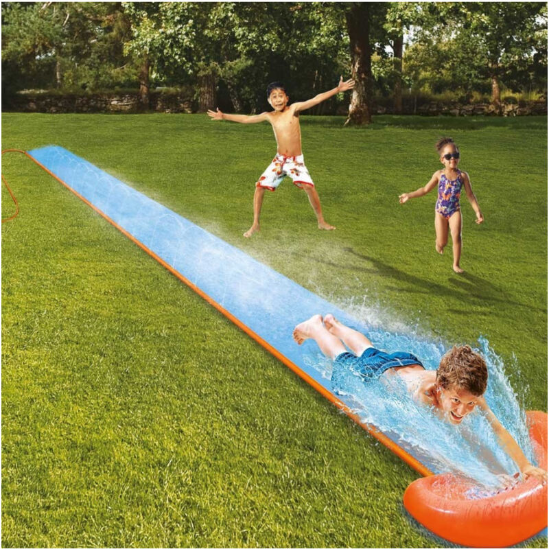 foto del prodotto trade shop traesio scivolo acquatico da giardino pista 5,49 mt rampa lancio e spruzzo 1 posto 