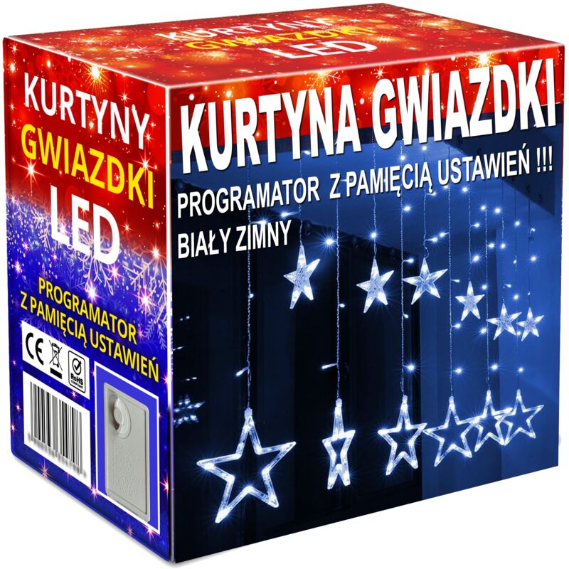 foto del prodotto ghirlanda tenda led luci per albero di natale appese stelle ghiaccioli finestra star
