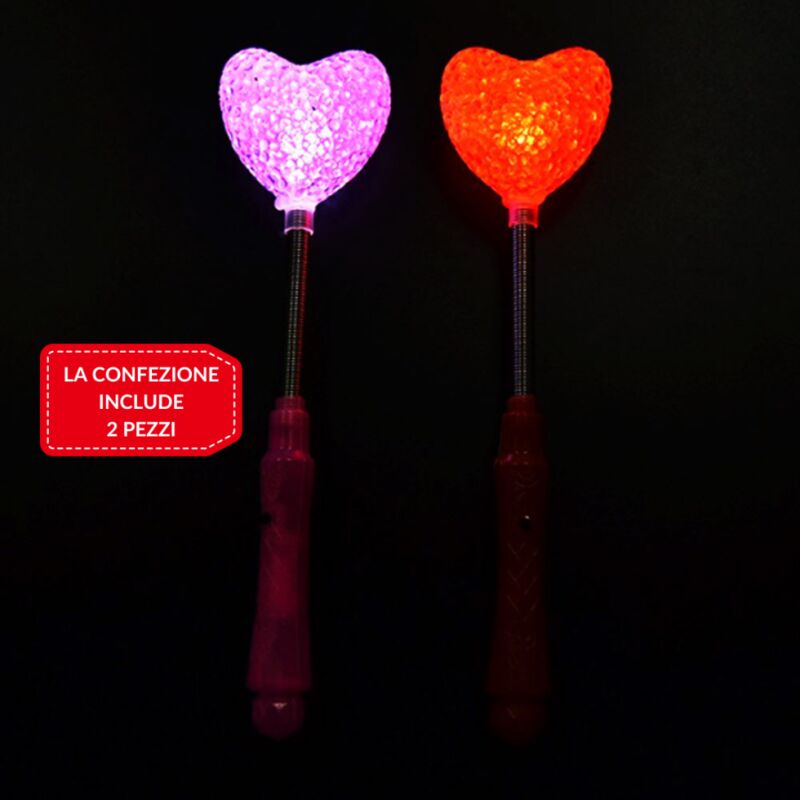 foto del prodotto trade shop traesio bacchetta luminosa cuore san valentino regalo decorazione led gadget festa 2 pz 