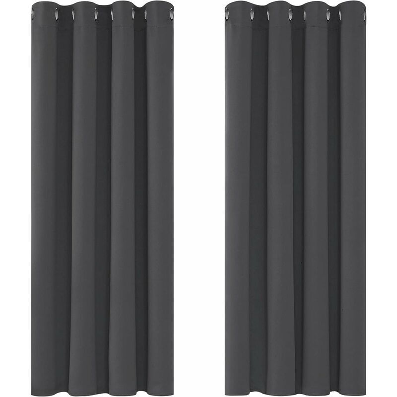foto del prodotto xvx tende oscuranti termoisolanti, 117x138 cm larghezza x altezza , design moderno con occhielli, tende per soggiorno e camera da letto, grigio