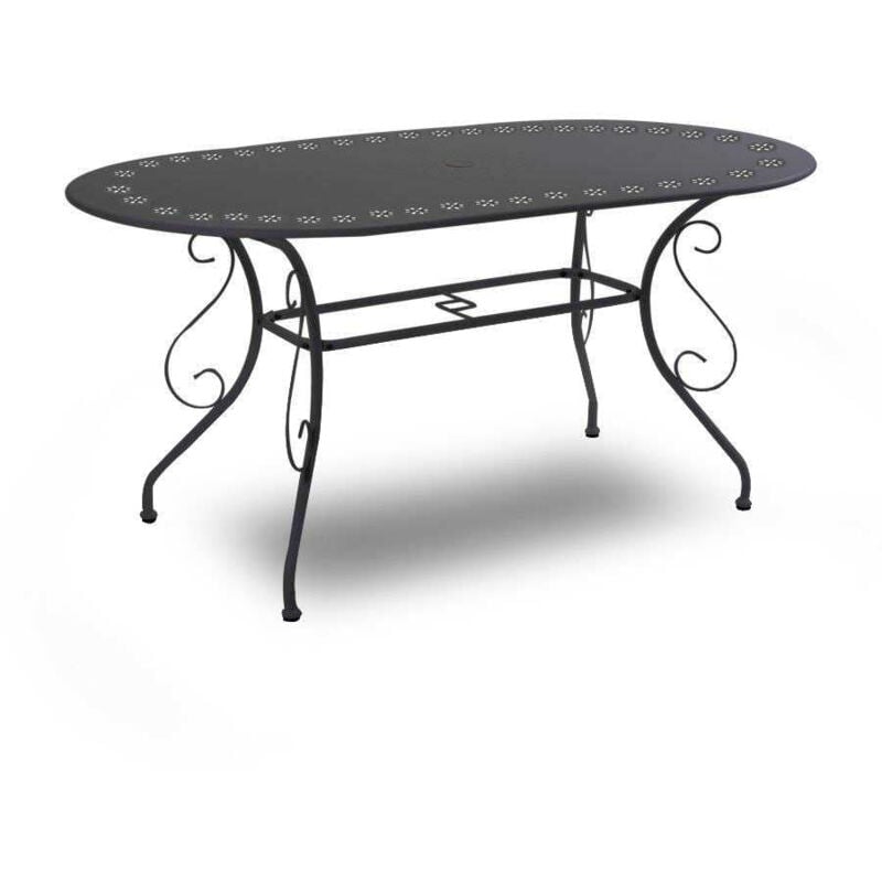 foto del prodotto giordanoshop tavolo da giardino 160x90xh72 cm in metallo new old antracite