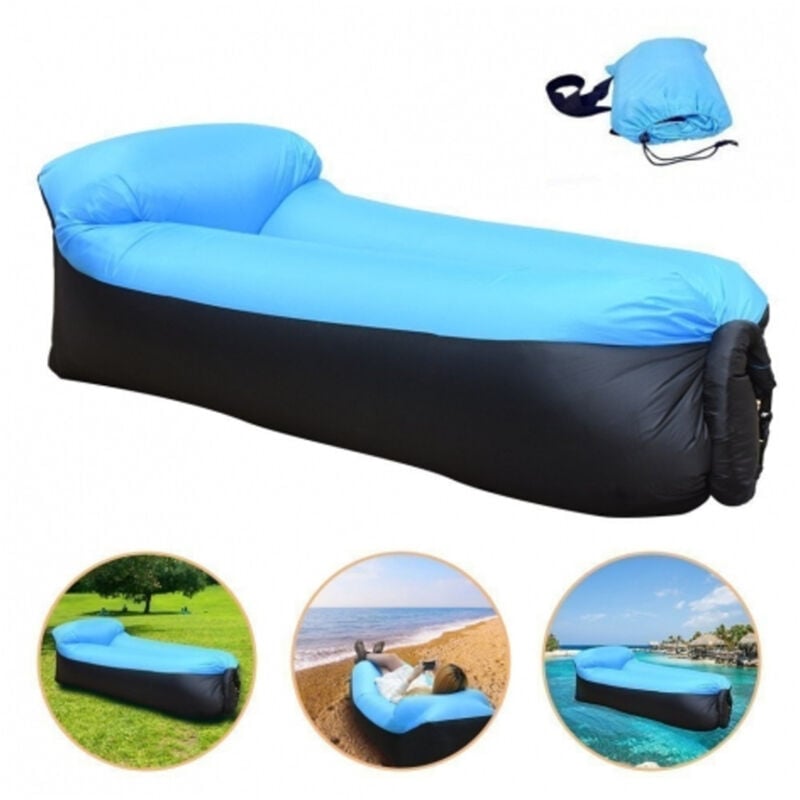 foto del prodotto trade shop traesio air bag lettino con tasca gonfiabile hangout sacco divano materassino sleeping 