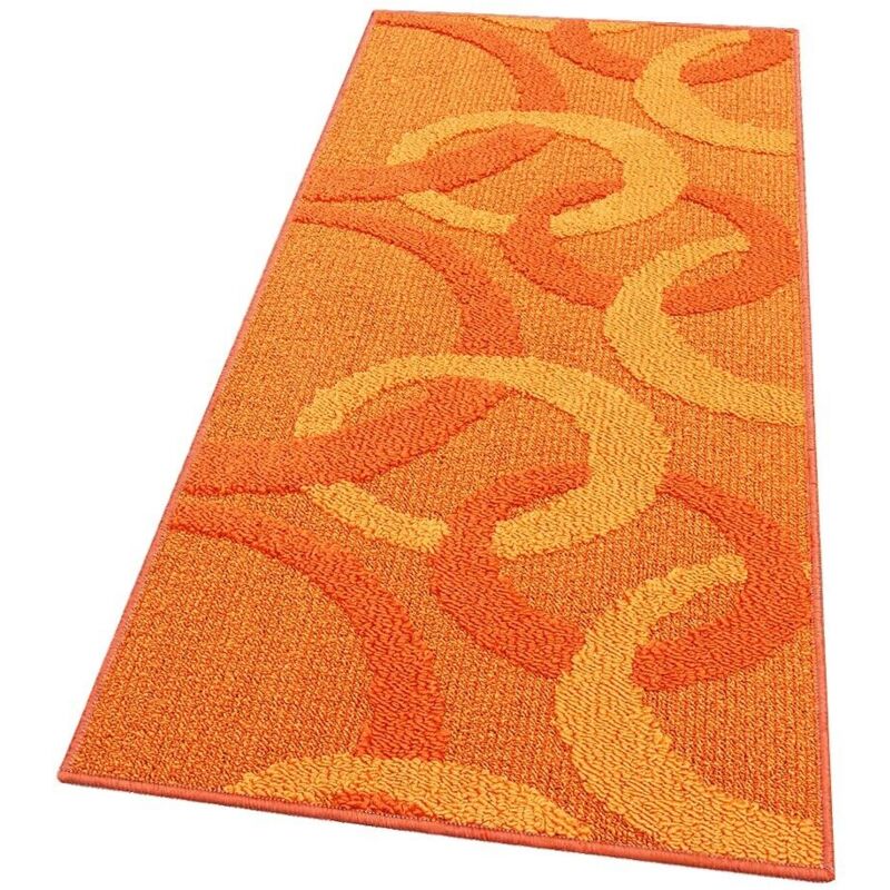 foto del prodotto emmevi mv s.p.a. tappeto cucina tridimensionale cerchi 3d assorbente morbido moderno antiscivolo arancione 50x100 cm