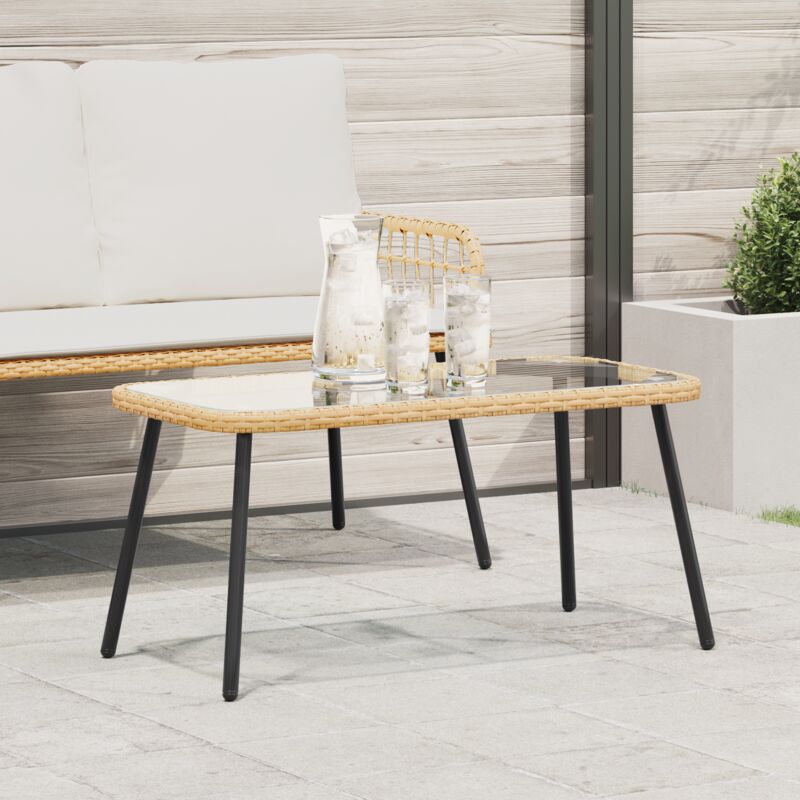 foto del prodotto tavolino da caff naturale 90x45x43 cm polyrattan vidaxl