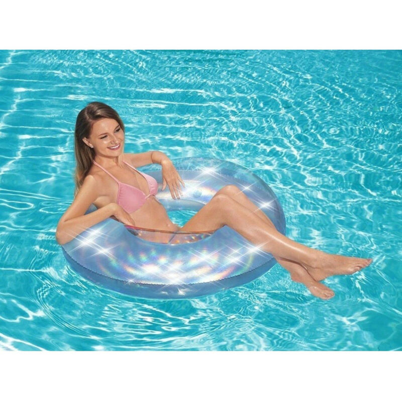 foto del prodotto trade shop traesio ciambella salvagente gonfiabile iridescente 107 cm mare spiaggia piscina 36240 