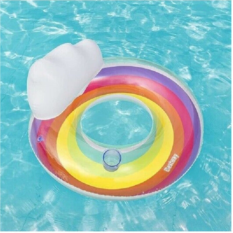 foto del prodotto poltrona gonfiabile con schienale portabicchiere fashion rainbow dream 107cm 43647 trade shop traesio