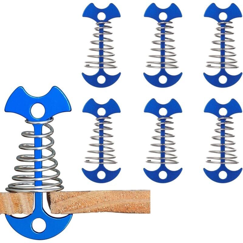 foto del prodotto lot de 6 alliage d aluminium fishbone tente steakes, deck anchor piquets camping tente pegs avec boucle ressort pour accessoires de p che en plein