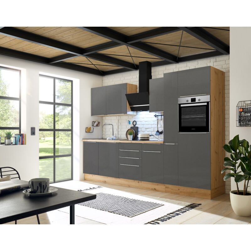 foto del prodotto cucina blocco cucina blocco cucina marleen premium 310 cm rovere grigio artigianale respekta