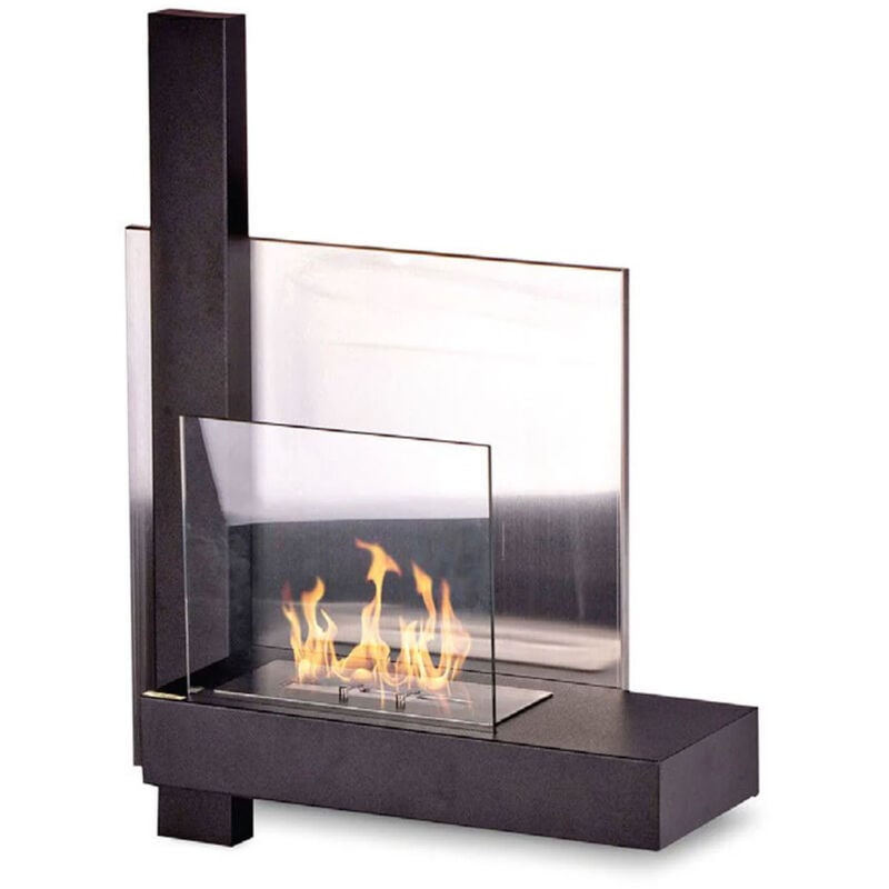 foto del prodotto frankystar vienna camino a bioetanolo da parete 65x23xh75 cm, colore nero
