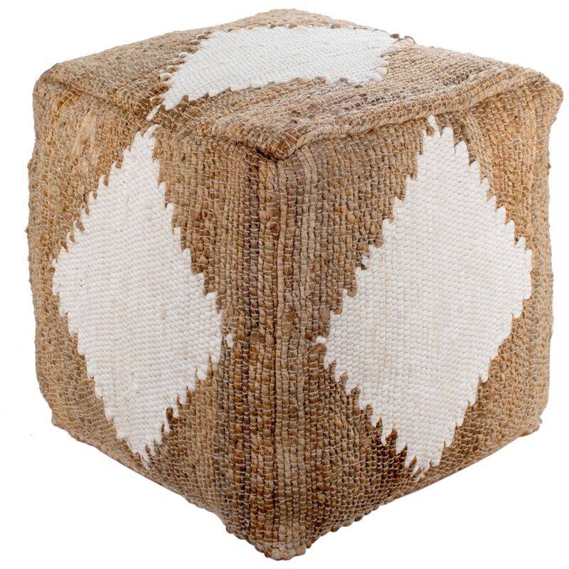 foto del prodotto pouf boh mien in cotone e iuta 45x45 cm per la decorazione domestica