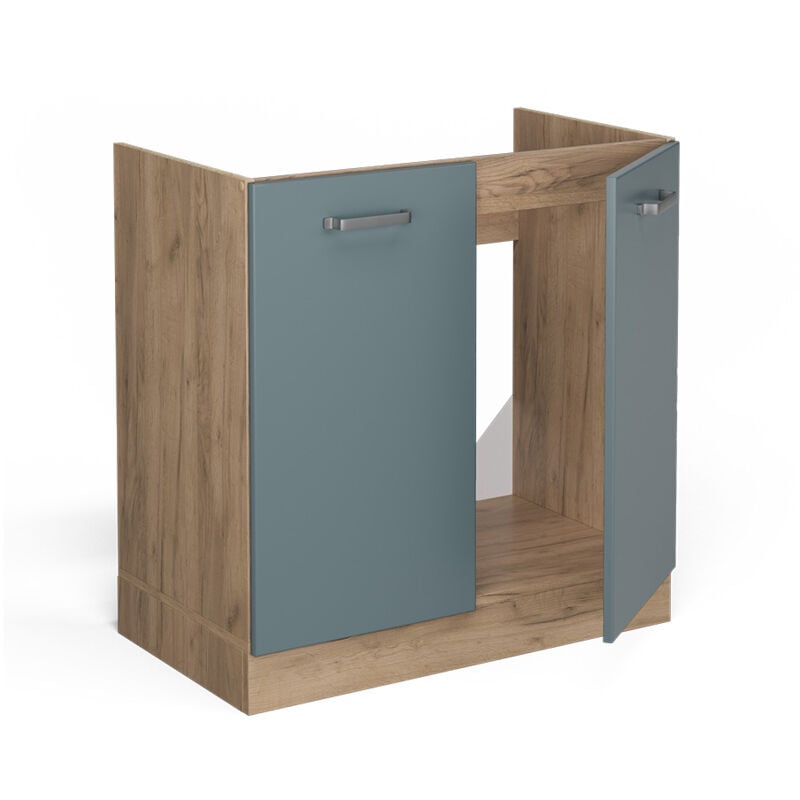 foto del prodotto mobile lavello cucina r line, grigio blu, 80 cm senza piano di lavoro, vicco