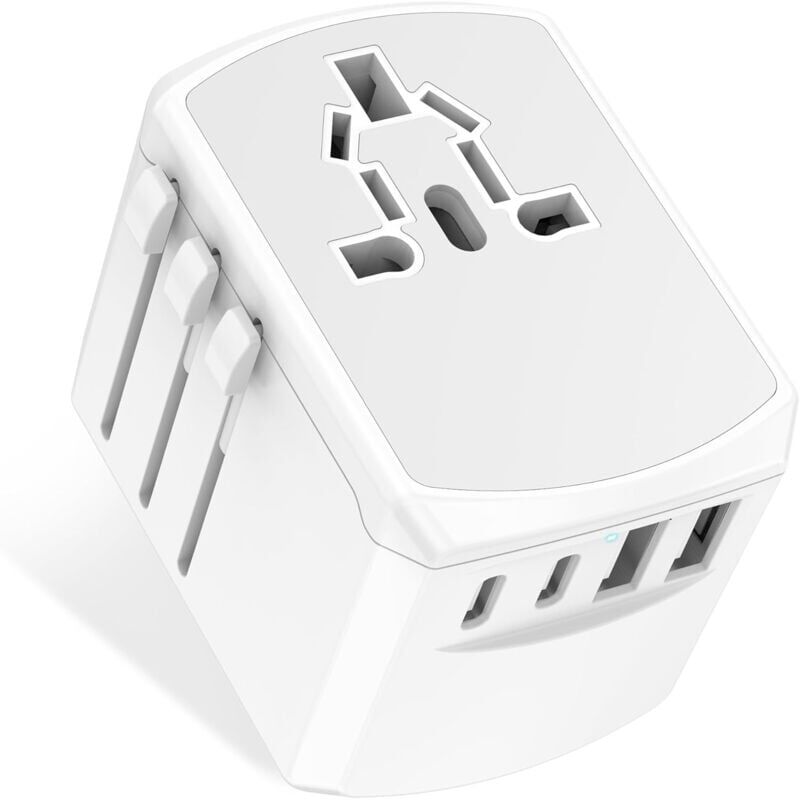 foto del prodotto snq adaptateur de voyage universel multiprise mondiale chargeur de voyage international avec 2 ports usb c et 2 ports usb, adaptateur de voyage