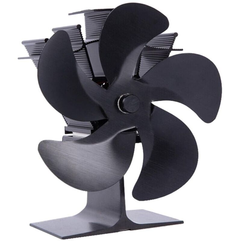 foto del prodotto ventilateur de chemin e 5 pales pour po le bois, ventilateur de dessus de po le bois, conomie de carburant cologique, noir