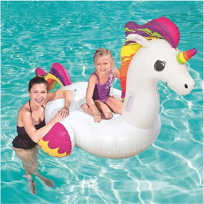 foto del prodotto unicorno fashion luxury cavalcabile gigante 150 x 117 cm cavallo arcobaleno trade shop traesio