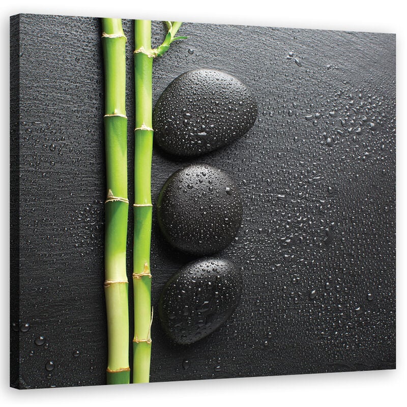 foto del prodotto gbshop quadro su tela, pietre di bamb e zen 30x30