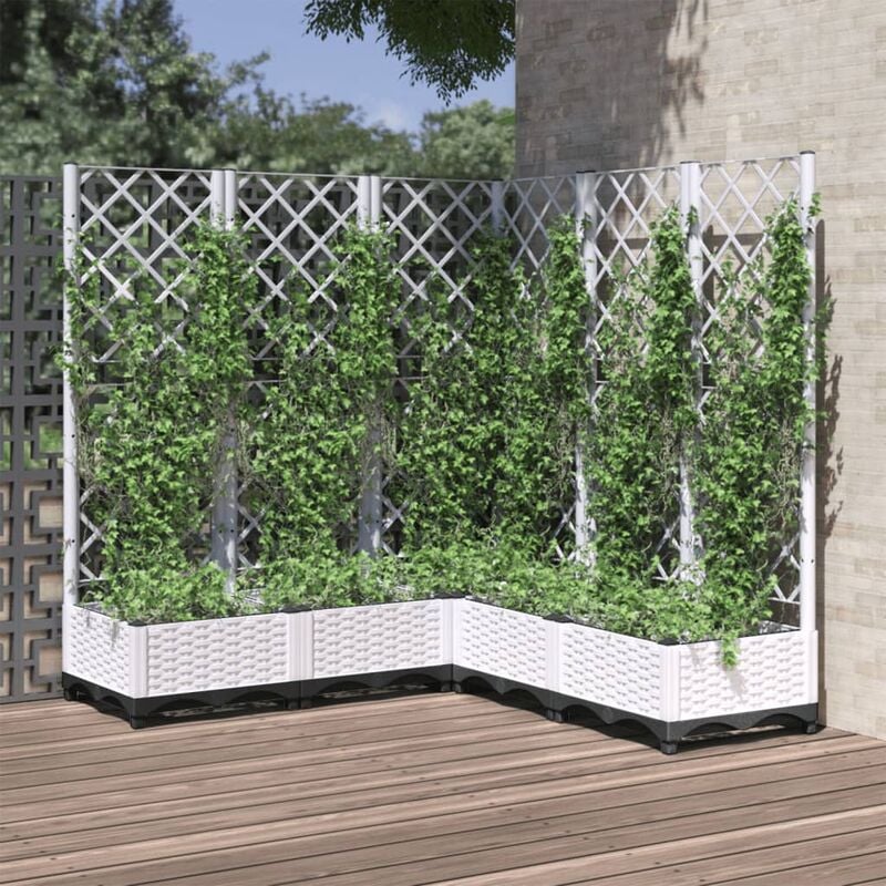 foto del prodotto furniture limited fioriera da giardino con graticcio bianco