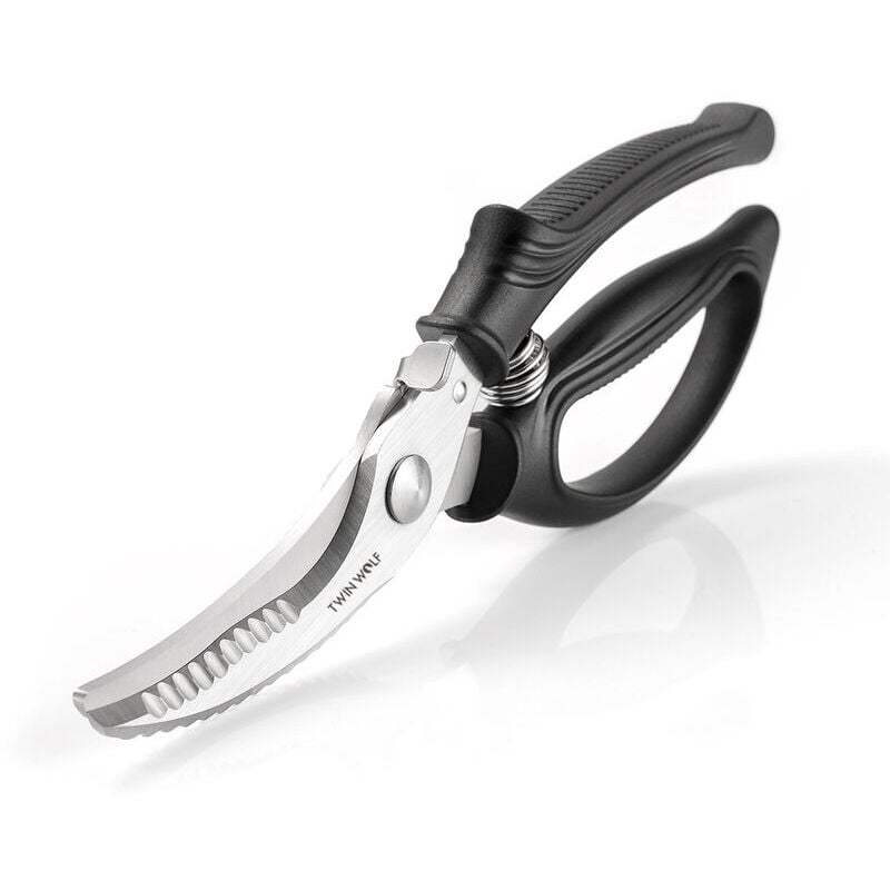 foto del prodotto forbici per pollame con manici in plastica forbici per uso domestico in acciaio inox e plastica manici ergonomici universali e versatili per
