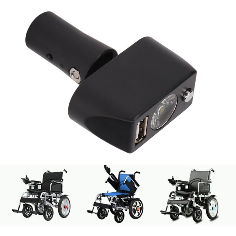 immagine 0 del prodotto snq luce per sedia a rotelle elettrica controller per luce a led per sedia a rotelle con ricarica usb con testa xlr a 3 pin con design ad angolo