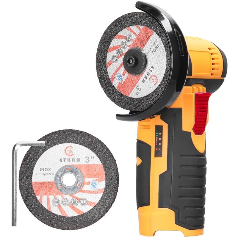 foto del prodotto mini grinder 12v 19500rpm 75mm carbonio senza batteria giallo