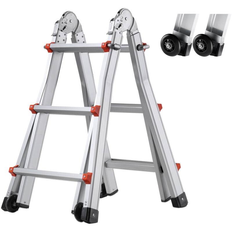 immagine 0 del prodotto mophorn 10 ft scala telescopica a frame, scala estensione compatta in alluminio, scala multifunzione pieghevole per camper per casa, scale,