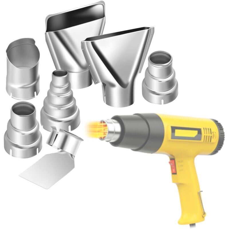 foto del prodotto 7 pezzi ugelli kit pistola termica elettrica per stazione di saldatura ad aria calda strumento di riparazione accessorio 35 40mm