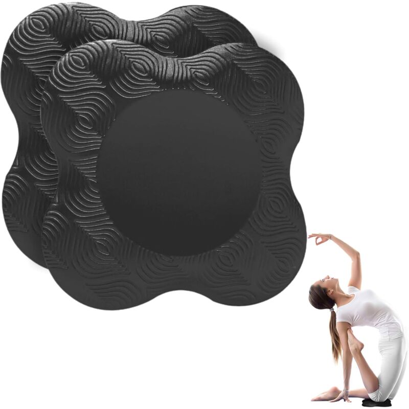 foto del prodotto pezzi ginocchiere yoga, tappetino yoga antiscivolo resistente all usura protegge ginocchia, gomiti, nero
