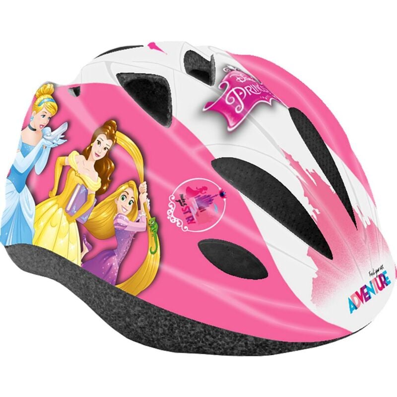 foto del prodotto disney princess casco kid disney principesse da bicicletta per bambina con fori di aerazione, regolazione a ghiera e cinturini di fissaggio. misura
