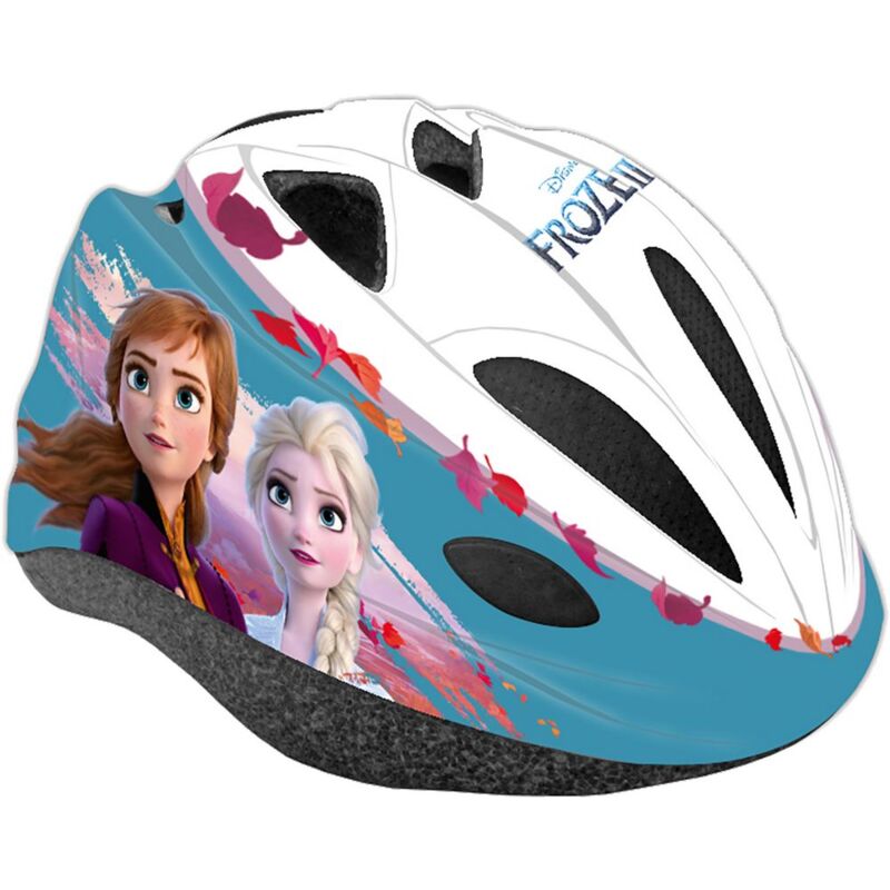 foto del prodotto casco kid disney frozen da bicicletta per bambina con fori di aerazione, regolazione a ghiera e cinturini di fissaggio. misura 52 56 cm 4 8 anni 