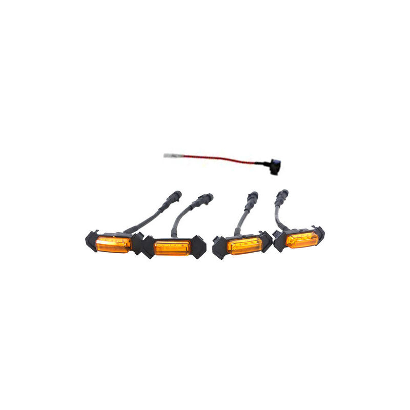 foto del prodotto alovez luci di marcia a led, griglia del cofano del paraurti anteriore da 4 pezzi con fusibile per toyota tacoma 2016 2019, giallo