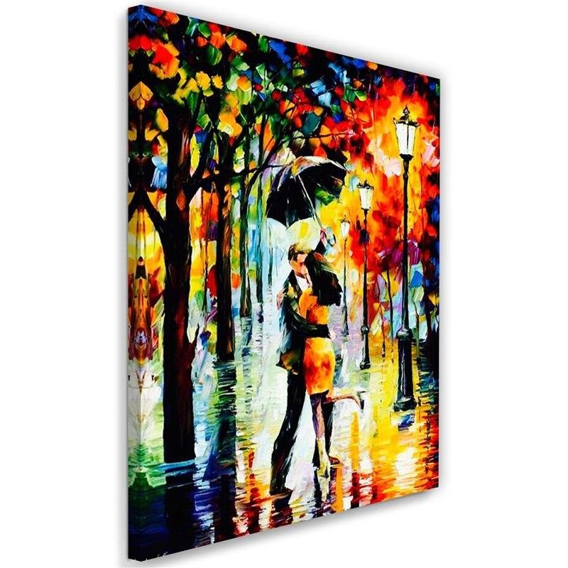foto del prodotto quadro su tela, astrazione dipinta colorata 60x90
