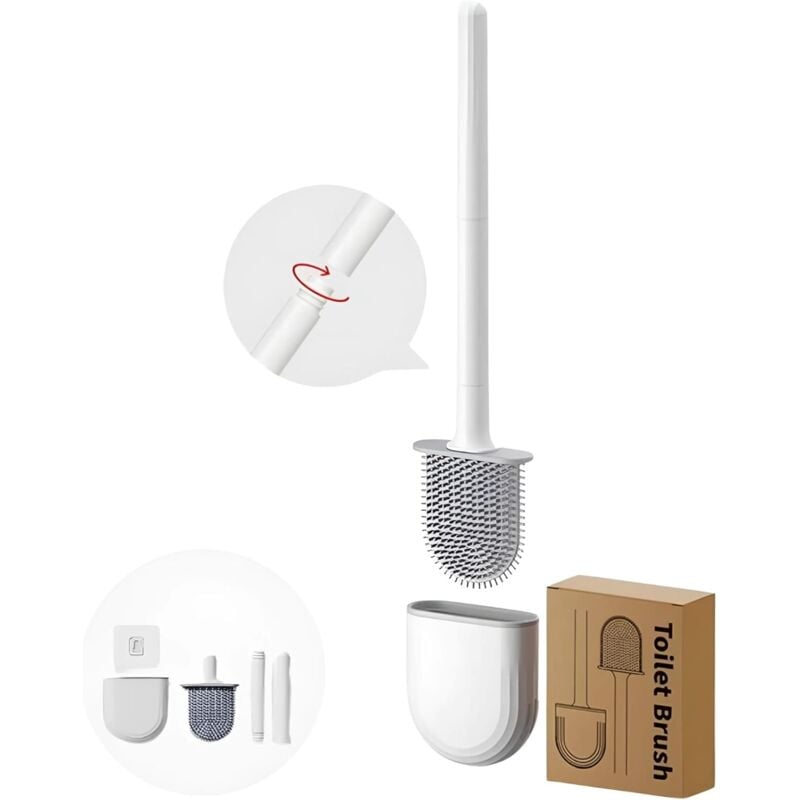 immagine 0 del prodotto tonchean scopino per wc, scopino per wc, scopino per wc, scopino per wc in silicone e supporto scopino per wc ventilato scopino per wc da bagno