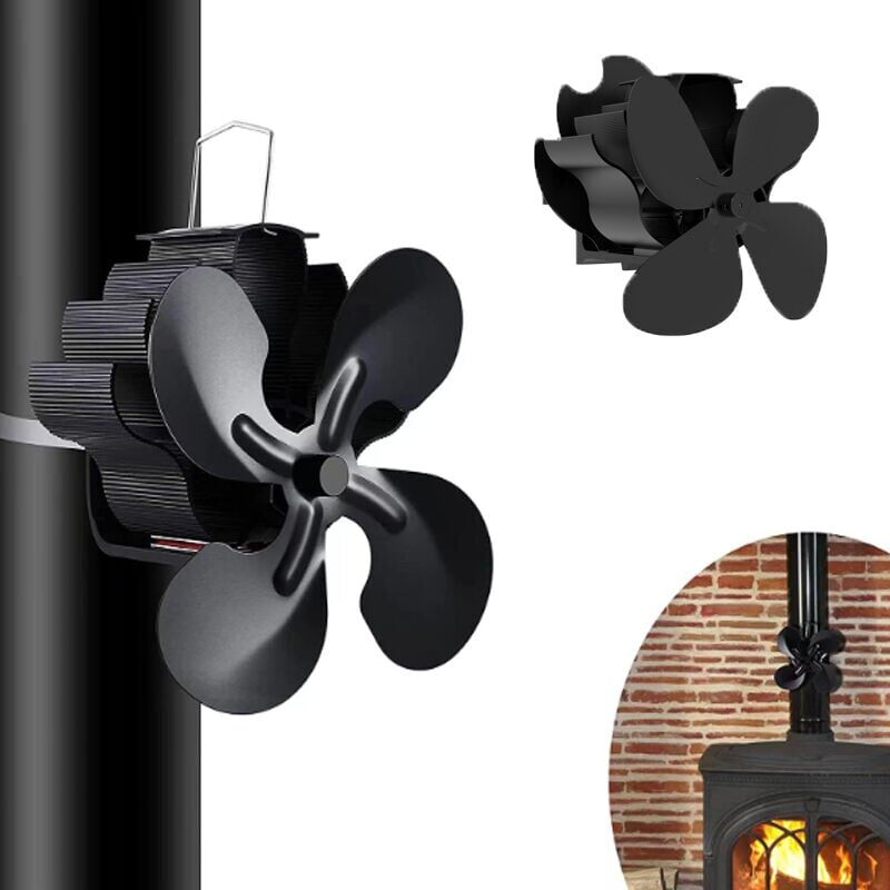 foto del prodotto ventilateur de po le bois, ventilateur de chemin e nergie thermique 4 pales pour gaz granul s b ches