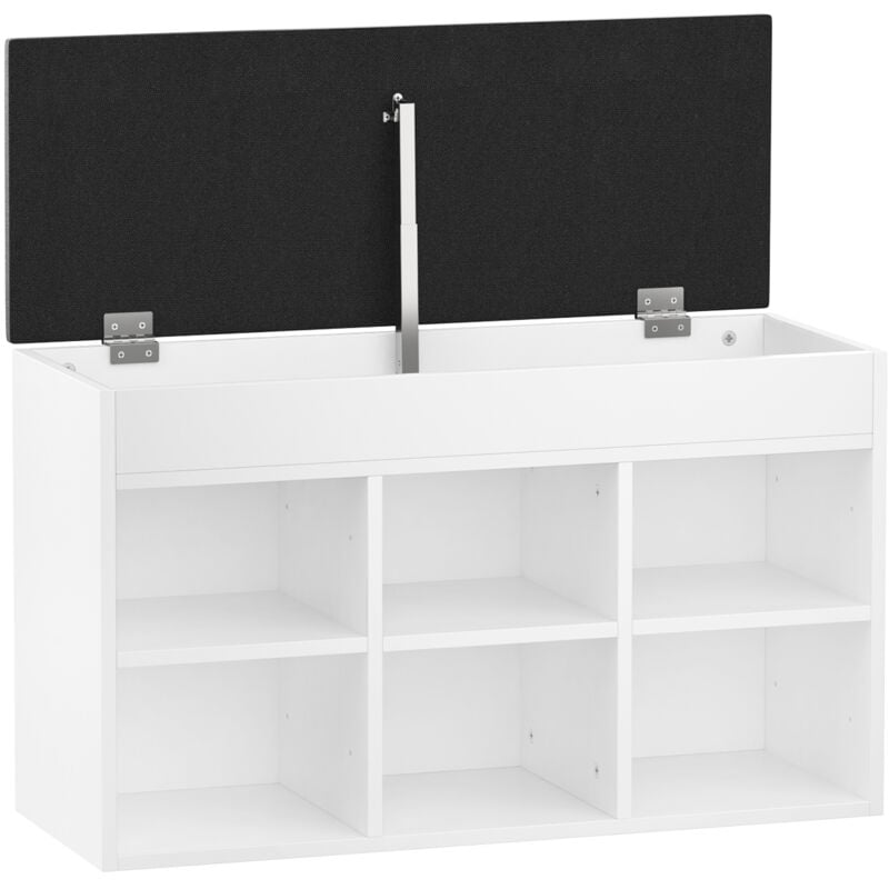 foto del prodotto panca per scarpe, mobile da ingresso, scarpiera, per ingresso, soggiorno, 80x31x46cm, bianco haloyo