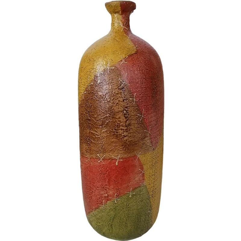 foto del prodotto vaso etnico porta fiori effetto patchwork centro tavola in ceramica per piante decorazione casa soggiorno idea regalo