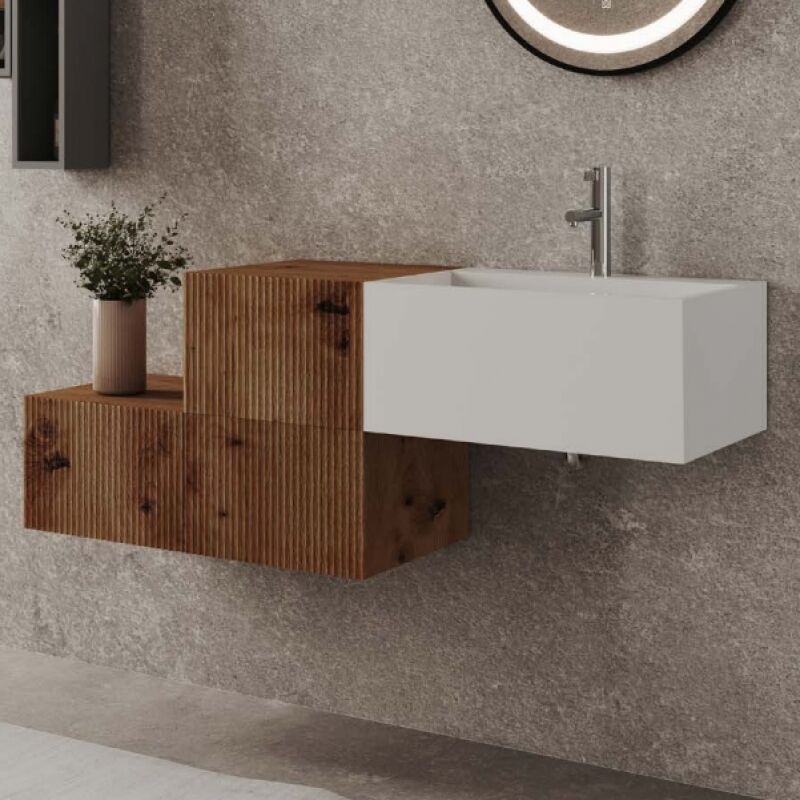 foto del prodotto cassettone con anta cannettata serie roma rovere oro 3010 f40