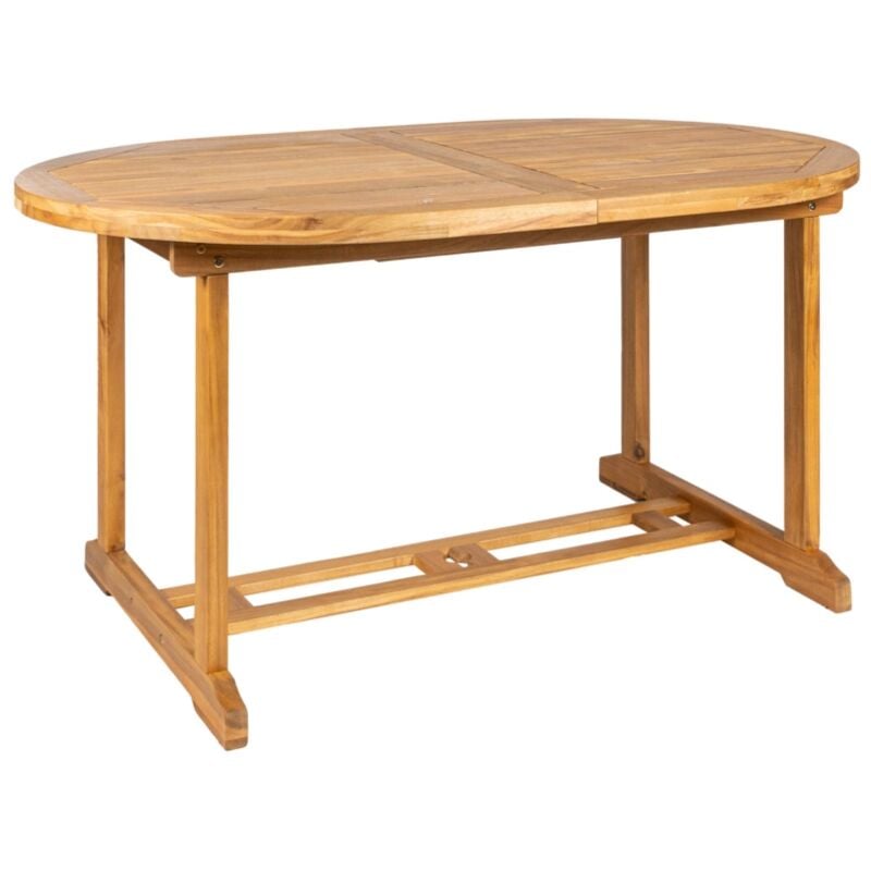 foto del prodotto eurogarden tavolo da esterno allungabile ovale in legno di acacia 150 200x100x75 cm