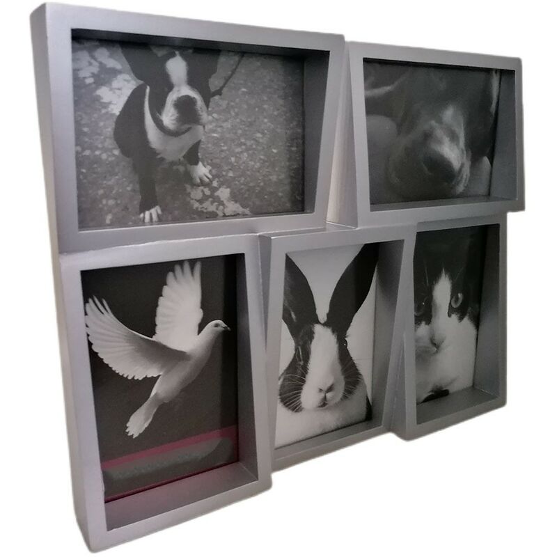foto del prodotto cosedacasa portafoto collage da tavolo album cornice in legno per ritratti 10x15 moderno a 5 foto vintage bellissimo e particolare