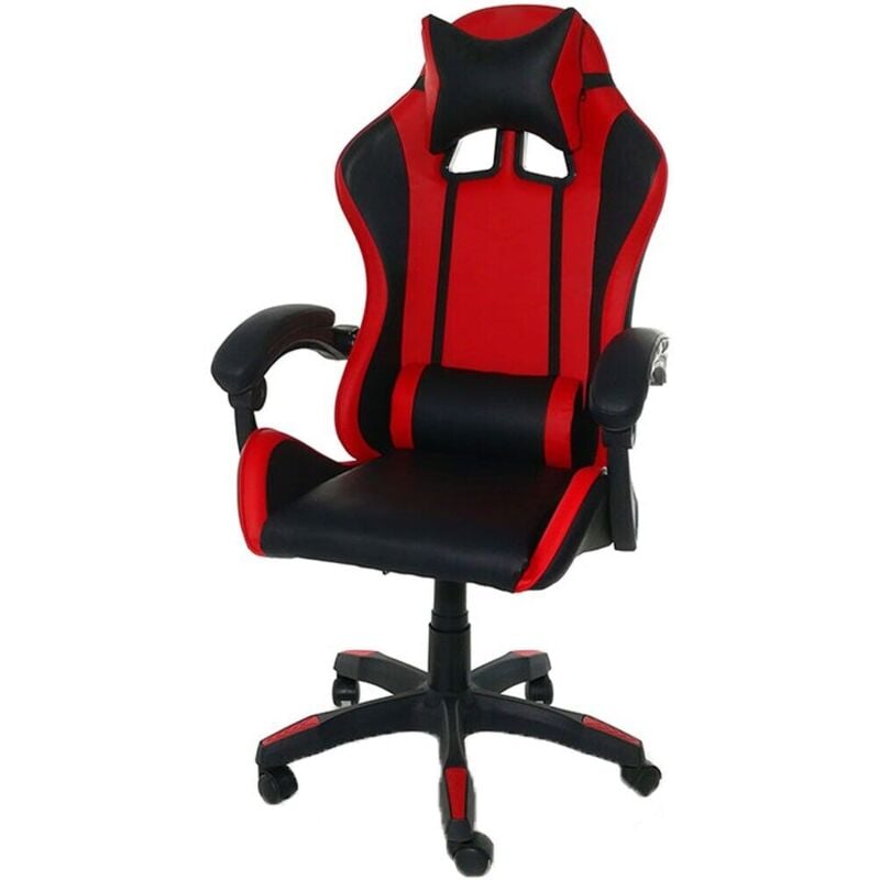 foto del prodotto cosedacasa sgabello per gamer con cuscino poggiatesta e ruote sedia da gaming altezza regolabile poltrona seduta poggiabraccia imbottiti colori 