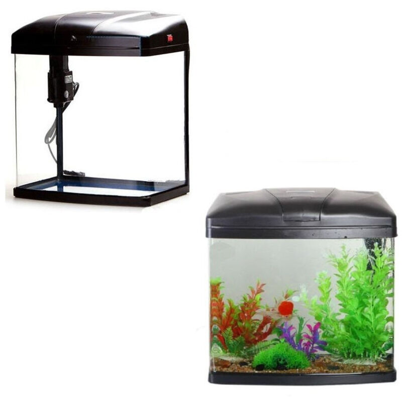 foto del prodotto trade shop traesio acquario 9 litri t240f sistema filtraggio illuminazione 27x19.5x31 cm 5w 300l h 