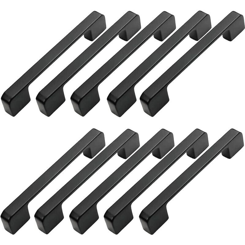 foto del prodotto 10pz maniglia per mobili distanza centrale 96mm maniglia per porta cucina nera maniglia per barra per mobili maniglia per cucina nera 96mm dpzo