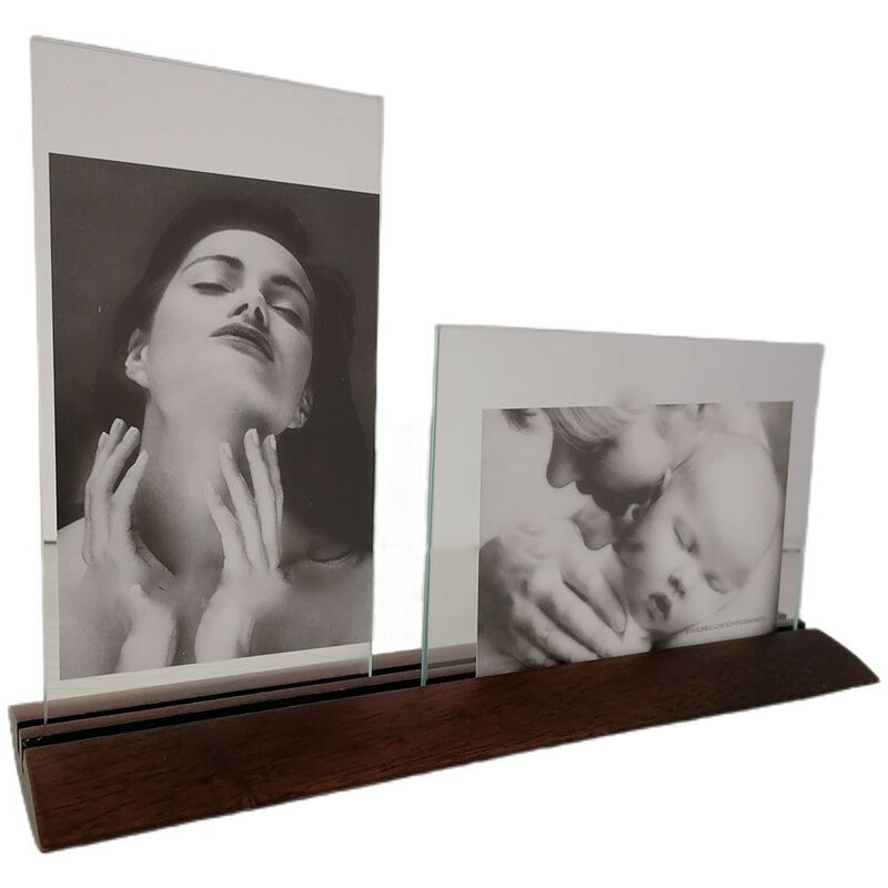 foto del prodotto cosedacasa porta foto da tavolo album cornice legno e vetro per 2 ritratti collage 10x15 moderno vintage bellissimo e particolare
