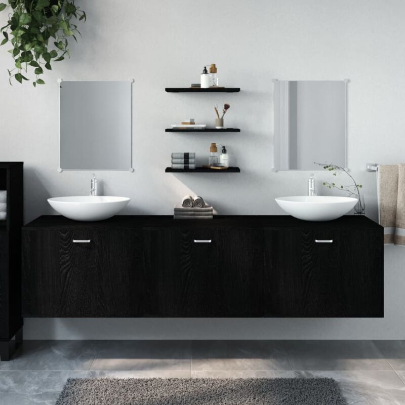 foto del prodotto prolenta premium furniture limited set mobili da bagno 6 pz nero in legno