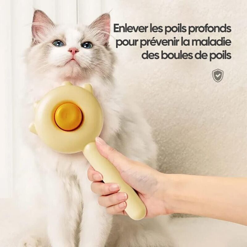 foto del prodotto spazzola a pettine per animali domestici lunesouri giallo 