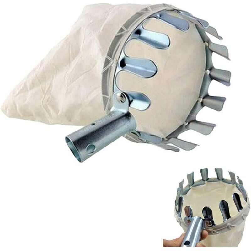 immagine 0 del prodotto zvd raccoglitori di frutta raccoglitore di frutta in argento, senza manico telescopico in metallo raccoglitori di mele, per mele, pere, arance,