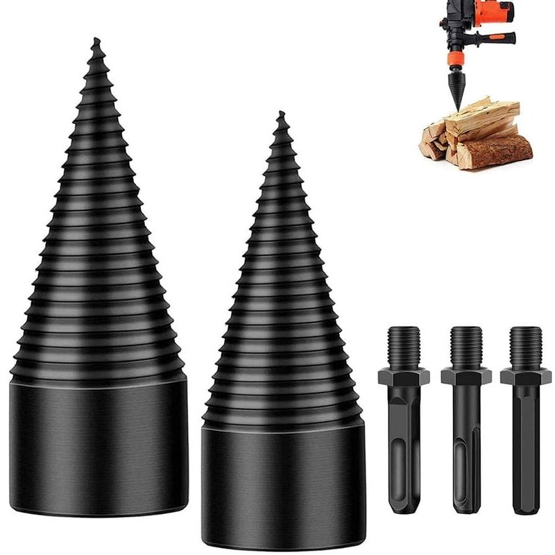 foto del prodotto zvd spaccalegna spaccalegna 32mm 42mm punta conica per trapano spaccalegna strumento per tagliare il legno con gambo esagonale, gambo quadrato,