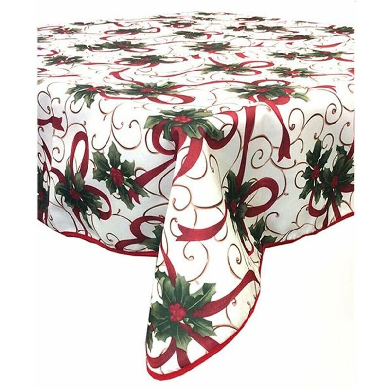 foto del prodotto tovaglia antimacchia decorazioni natalizie tavola di natale cm 140 180 240 300 3 misura tovaglia 140x180 cm