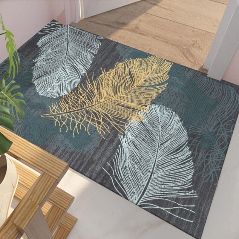 foto del prodotto snq tappeto per soggiorno 80x120cm velluto morbido pelo di piuma blu grigio tappeto per sala da pranzo, tappeto per camera da letto, tappetino da