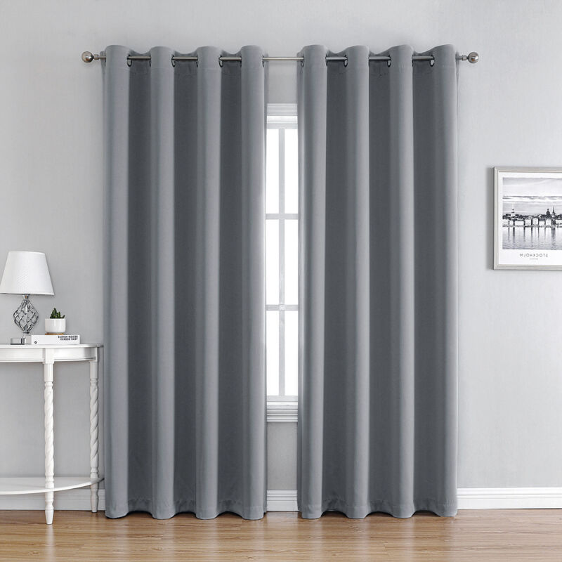 foto del prodotto zvd tenda oscurante termica per soggiorno dimensioni l140 x h160 cm colore grigio blocca luce e freddo pronta per l installazione set di