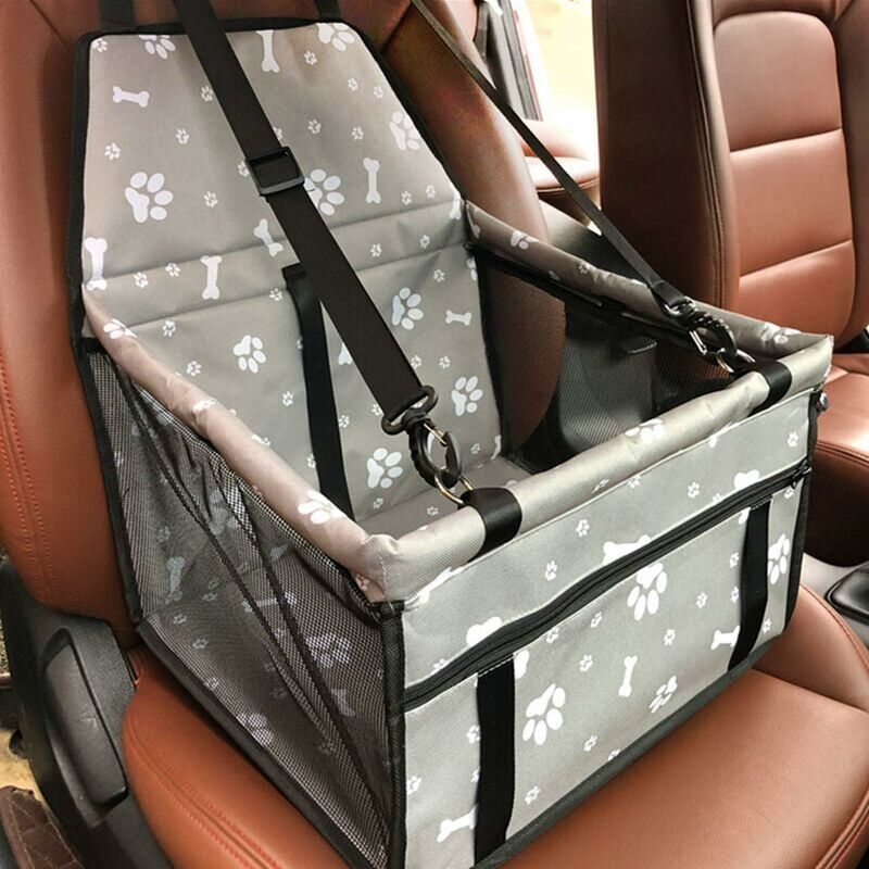 foto del prodotto zvd seggiolino auto per cani trasportino pieghevole impermeabile per animali domestici con cintura di sicurezza e borsa portaoggetti, seggiolino