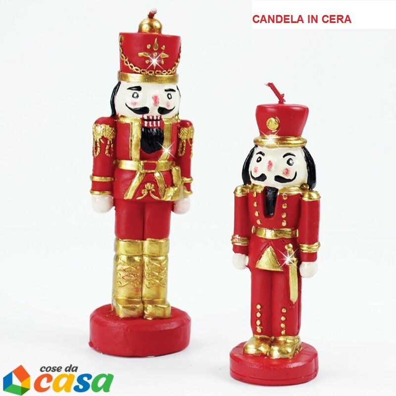 foto del prodotto cosedacasa soldatino schiaccianoci cm16 candela cera per decorazioni natale addobbi casa
